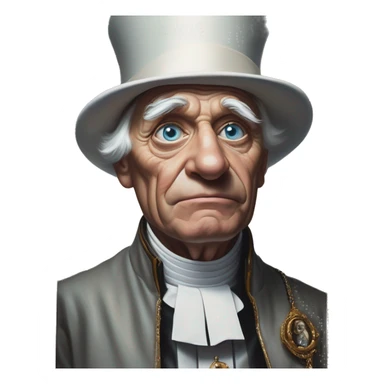 Uncle Scrooge pope in Dior Gucci Hermes leather straps, oil paint, mysterious eyes, intricate lips, masterpiece portrait , odd perspective, beautiful, desirable, logical sticker