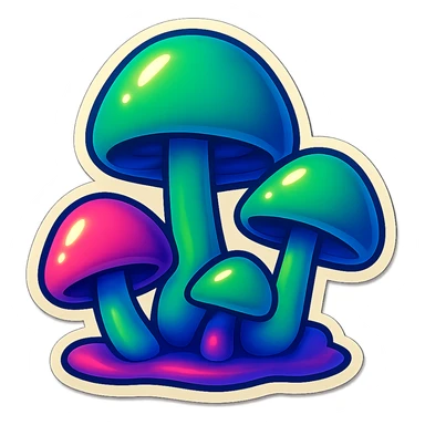 alien mushrooms. make a bunch of mushroom patches like the attached sticker
