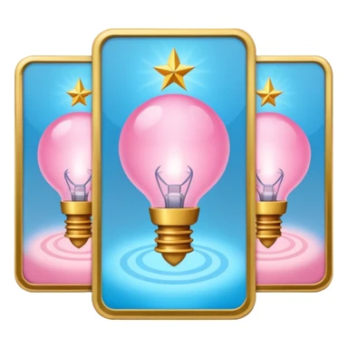 Three Oracle cards light blue and pink colors sticker