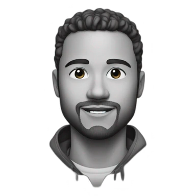 gigachad black and white realistic 3 4 plan sticker