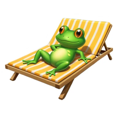 Frog tanning next to pool sticker