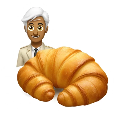 Un croissant y un moño sticker