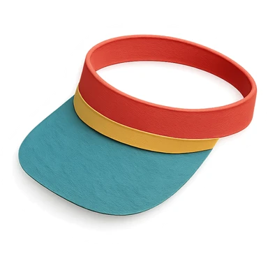 simple and colorful sun visor with paper-craft style sticker