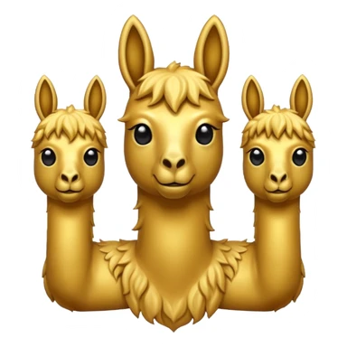 golden three headed llama emoji like a hydra sticker