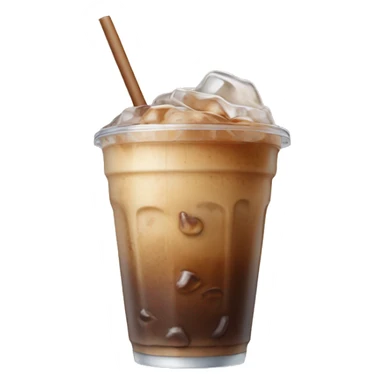 Iced coffee with straw sticker