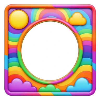 Psychedelic colored photo frame sticker