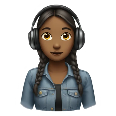 girl with headphones sticker