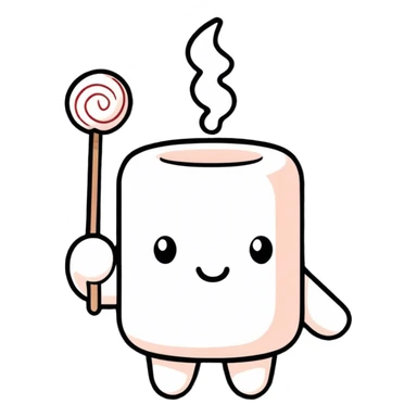 marshmallow holding a marshmallow  sticker