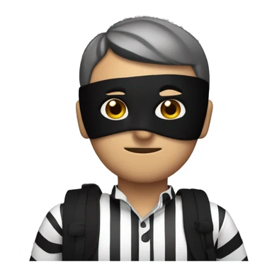 A thief with black and white striped shirt, a black mask, and a bag over his shoulder  sticker