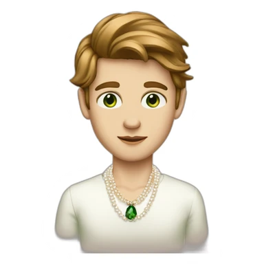 Posh-boy-with-pearl-necklace-and-green-eyes-and-brown-hair sticker