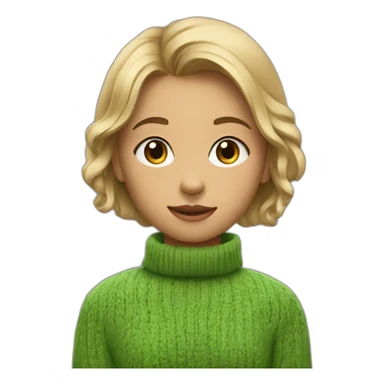 The girl in a green sweater that is shi sticker