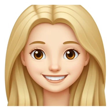 smiling girl with long hair sticker