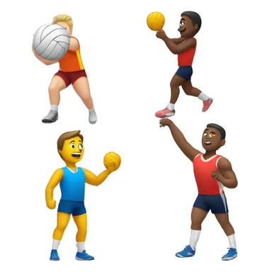 A volleyball, shotput, javelin and discuss sticker
