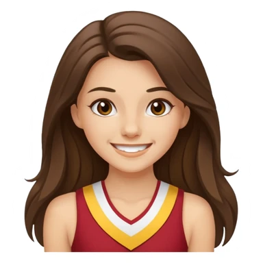 skinny white happy long haired brunette girl USC cheerleader sticker