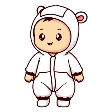 adorable baby in a onesie sticker
