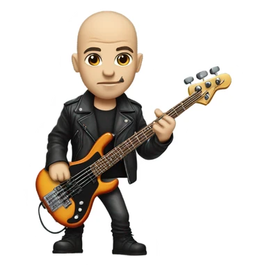 heavy metalbass dude skinhead sticker
