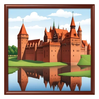 Malbork Castle Landmark Emoji – Featuring the red-brick fortress with its Gothic walls. sticker