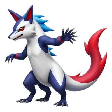 Colorful Shiny Zangoose-Zoroark-Salandit-Absol-fusion sticker