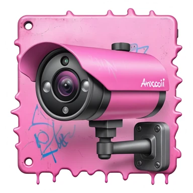 Security Camera pink with graffity sticker