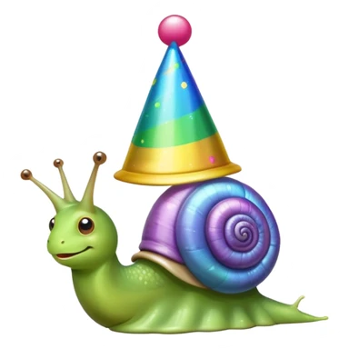 A snail with a party hat on sticker