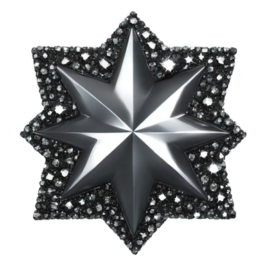 black diamond chrome four-point star diamond sparkle  sticker