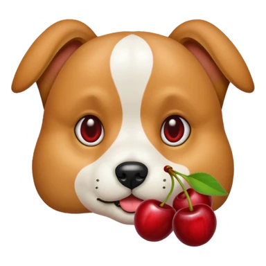 dog with cherries sticker