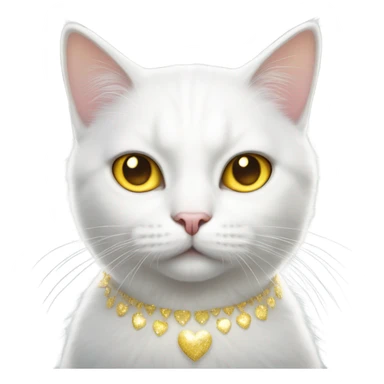 Realistic White cat with yellow eyes, glitter over head  sticker