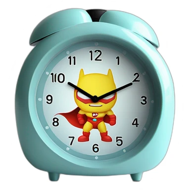 Funny superheroes modern alarm clock for kids sticker