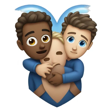 heart holding man with blue eyes sticker