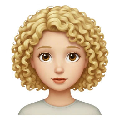 curly blond short hair sticker