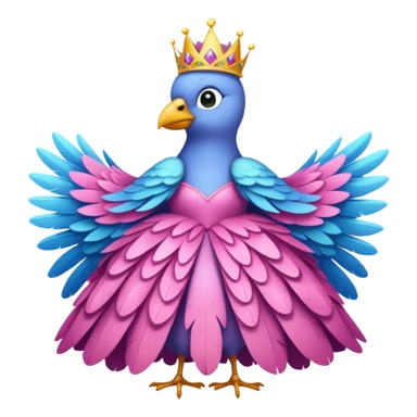 بک گنجشک لباس پرنسسی پوشیده sticker