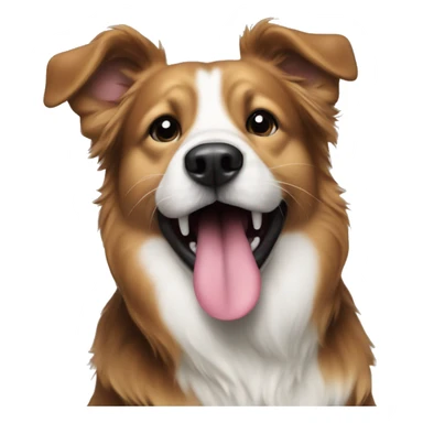 playful dog with tongue out black sticker