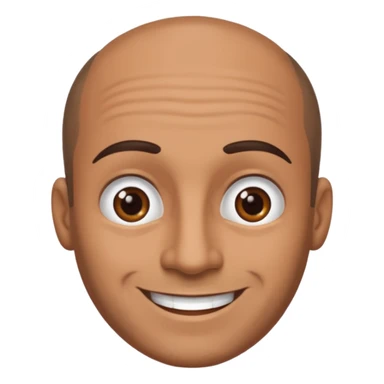 dark tan smiling man with thick eyebrows and balding sparse hair sticker