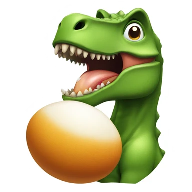 dinosaur eating eggs sticker