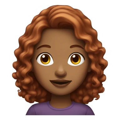 carmel skin girl with wavy dark red hair  sticker