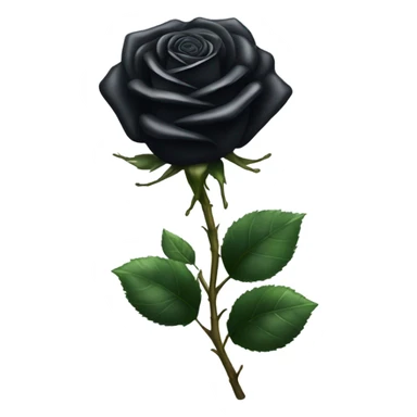 Black rose without any stems with crystals on the rose, petals sticker