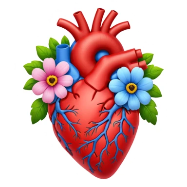 Anatomical hart with flowers sticker
