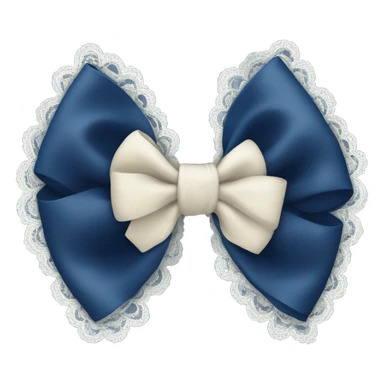 navi blue bow with lace sticker