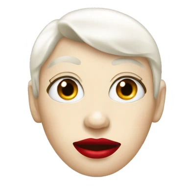 white feet with eye smile and red lips sticker