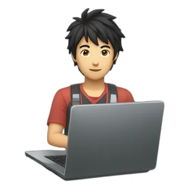 hiro hamada with a laptop front view sticker