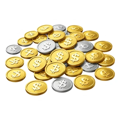 Scattered coins and money] sticker