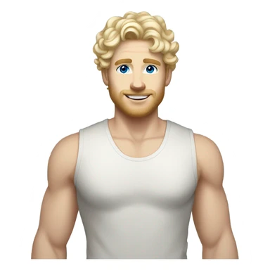 full body light curl blonde 30yo man blue eyed pale skin sticker