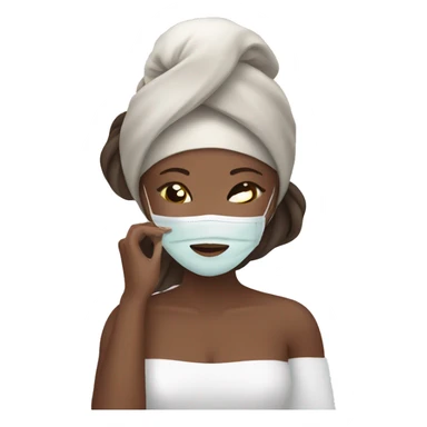 Women at spa with face mask  sticker