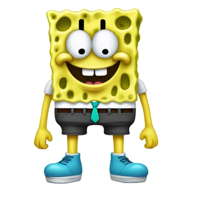 spongebob with feet  sticker