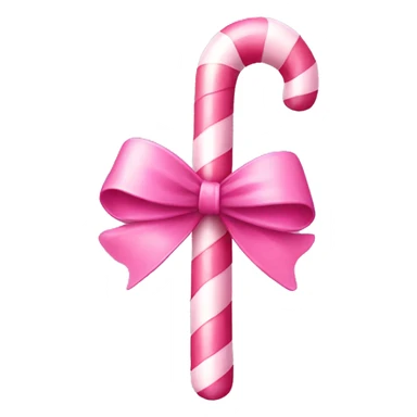 Pink candy cane with a pink bow  sticker