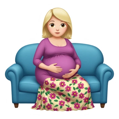 heavily pregnant woman with very extremely abnormally huge overdue belly sticker
