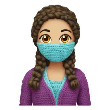 A Girl crochet a scal  sticker