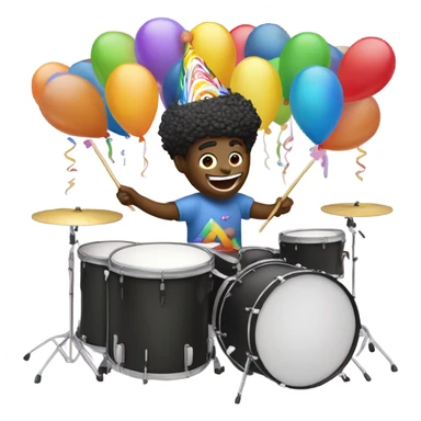 Birthday drummer sticker