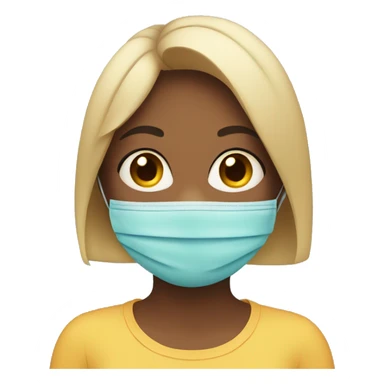 girl wearing mask that covers mouth and nose sticker