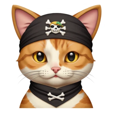pirate cats with one eye closed with band sticker